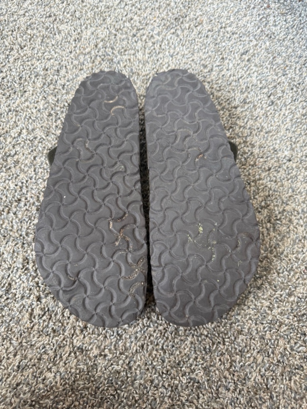 Birkenstock Taupe Thong Sandals with Rose Gold Buckles - Picture 5 of 5